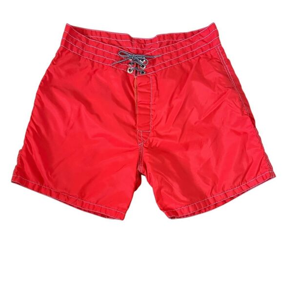 Birdwell Beach Britches~Red Swim Shorts~no tags~see photos for measurements - Picture 1 of 9